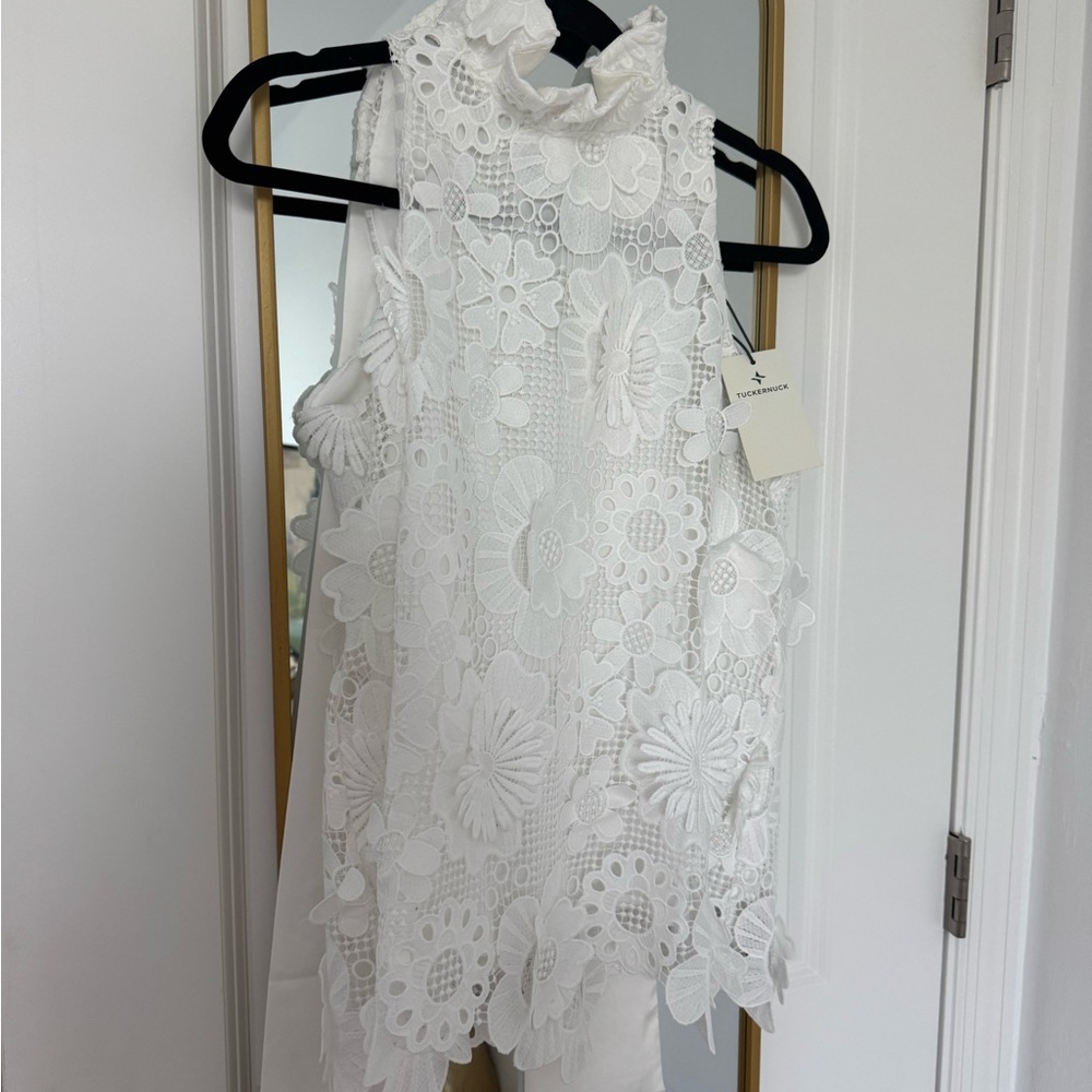 White Lace Sleeveless Top